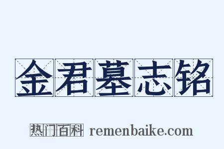 金君墓志铭是什么意思的图片